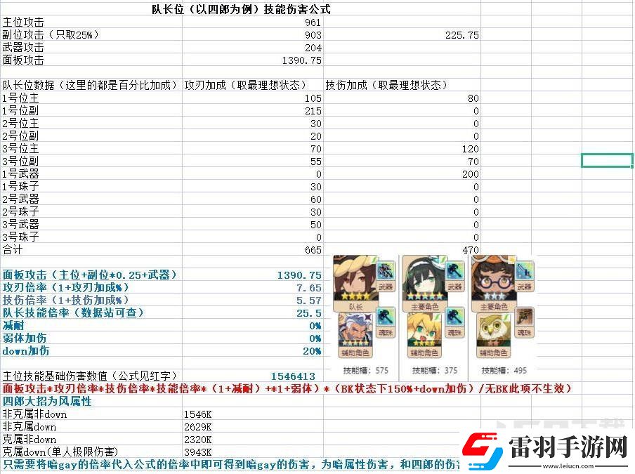 世界彈射物語傷害計算公式