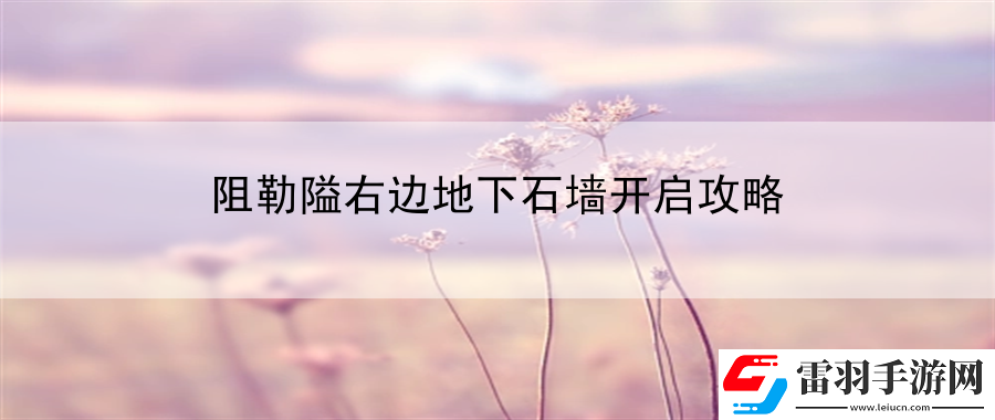 阻勒隘右邊地下石墻開啟攻略