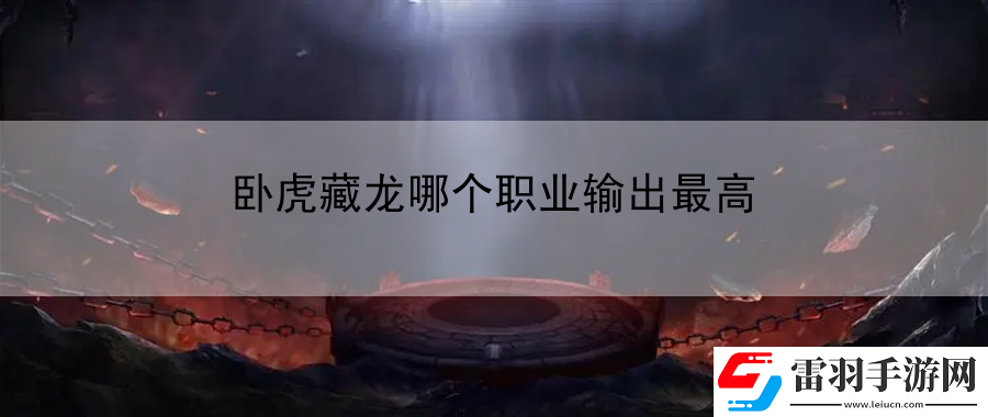 臥虎藏龍哪個(gè)職業(yè)輸出最高