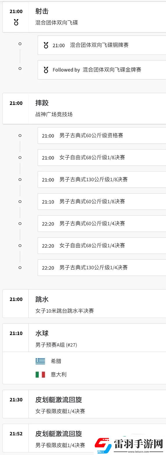 巴黎奧運會8月5日賽程都有哪些賽程