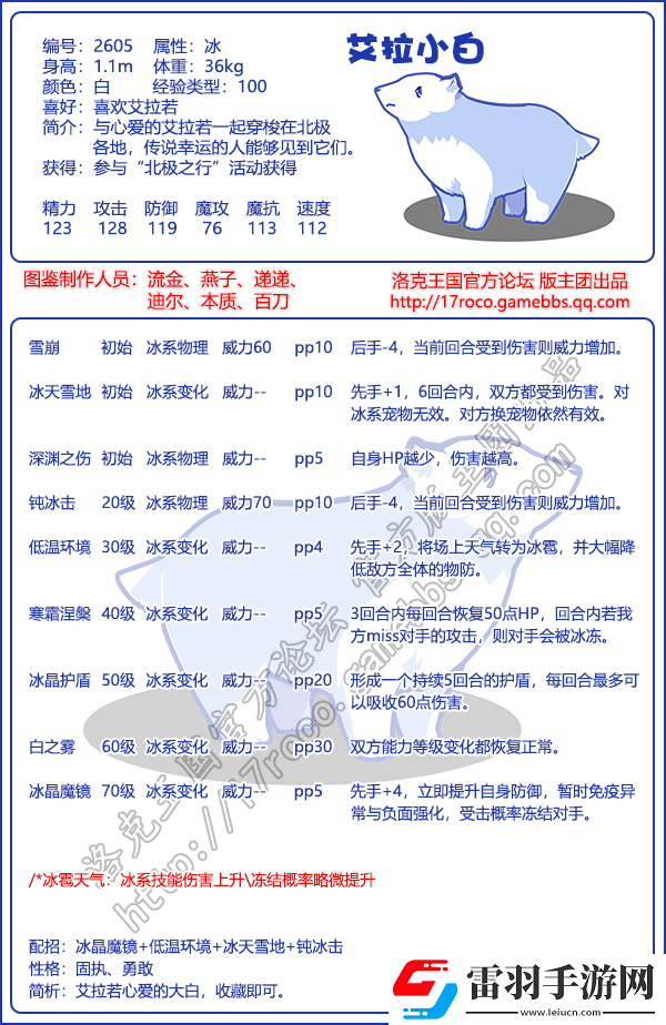 洛克王國艾拉小白性格技能搭配推薦