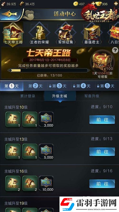 亂世王者開(kāi)區(qū)快速?zèng)_級(jí)玩法心得介紹