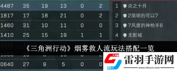 三角洲行動煙霧救人流玩法怎么搭配