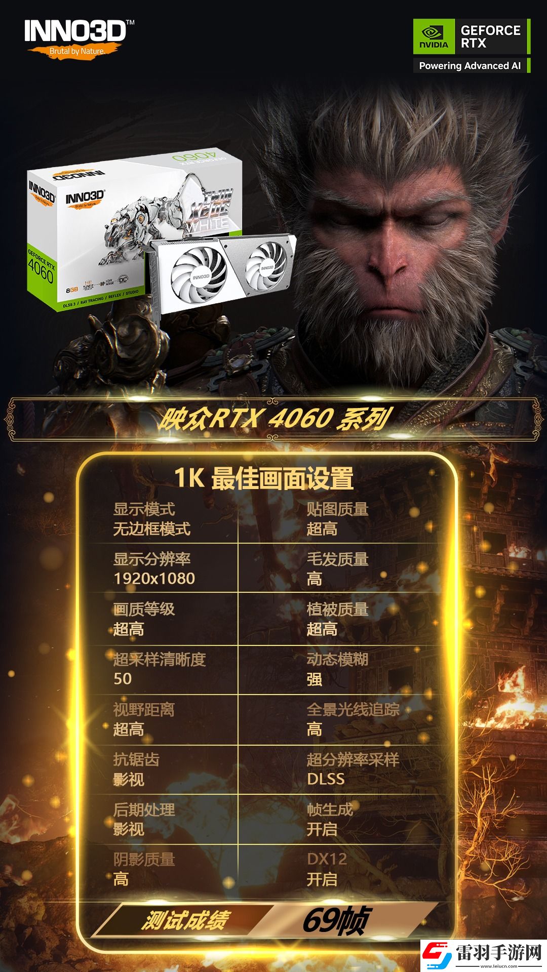 迎接天命!黑神話悟空映眾RTX4060映雪配置組合推薦