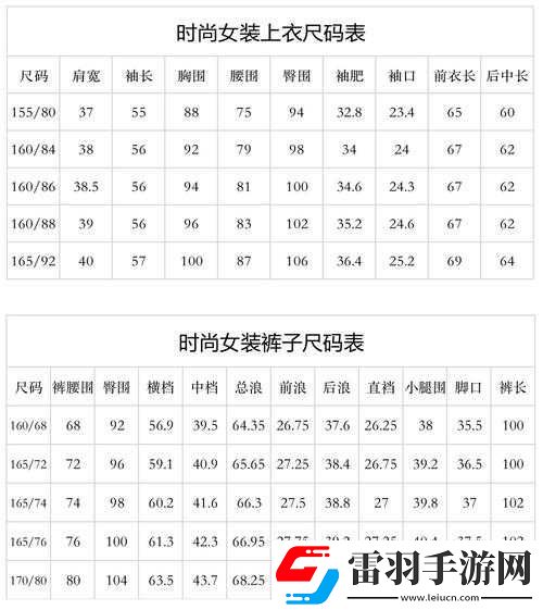 國(guó)產(chǎn)尺碼和歐洲尺碼表