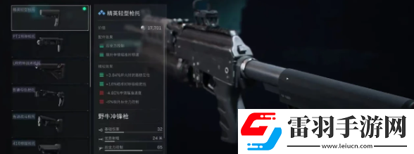 三角洲行動野牛沖鋒槍配件改裝一覽