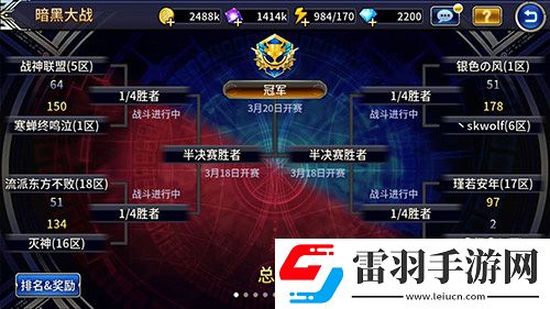 蒼翼之刃第一黑暗大戰總決賽本周末即將打響