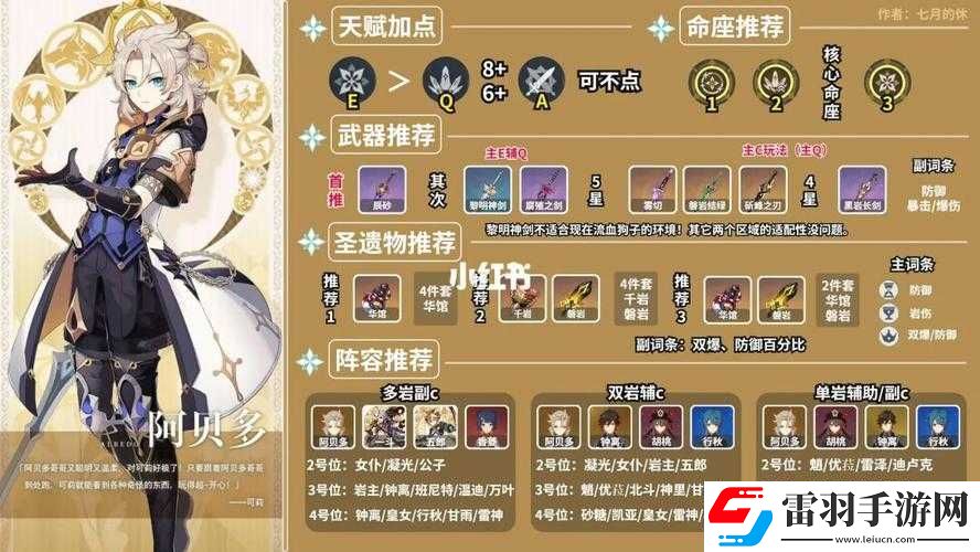 原神阿貝多培養建議