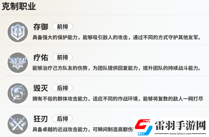 時(shí)隙之旅職業(yè)有什么特性